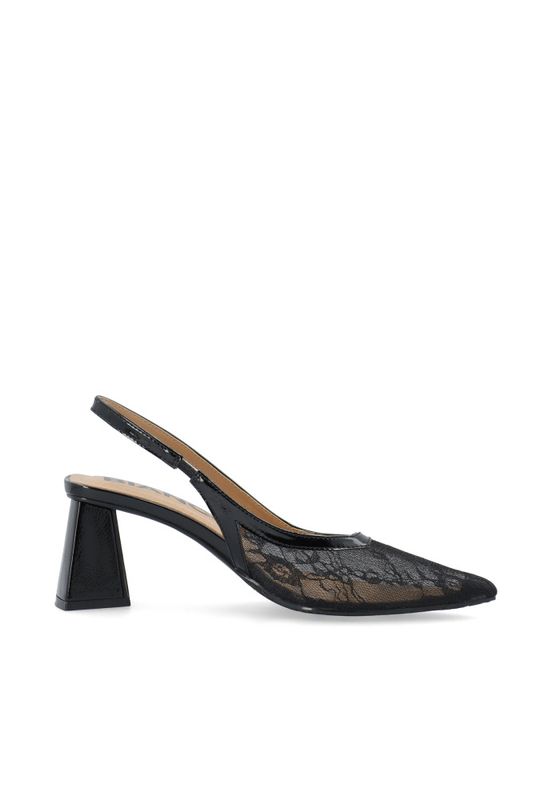 Maralyn Slingback Mesh Black Lace 