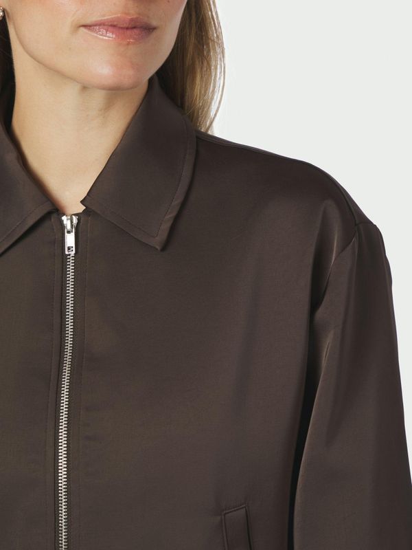 Denielle Heavy Sateen Jacket Dark Brown 