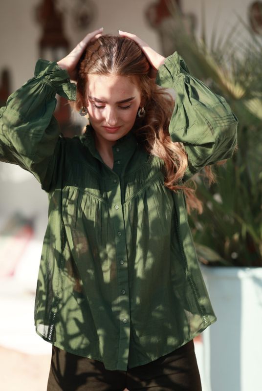 Moonlace Blouse Green Harvest 
