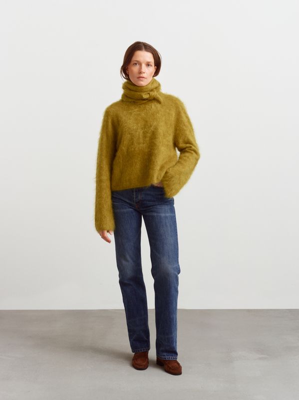 Montreal Brushed Cashmere Sweater Fresh Moss 