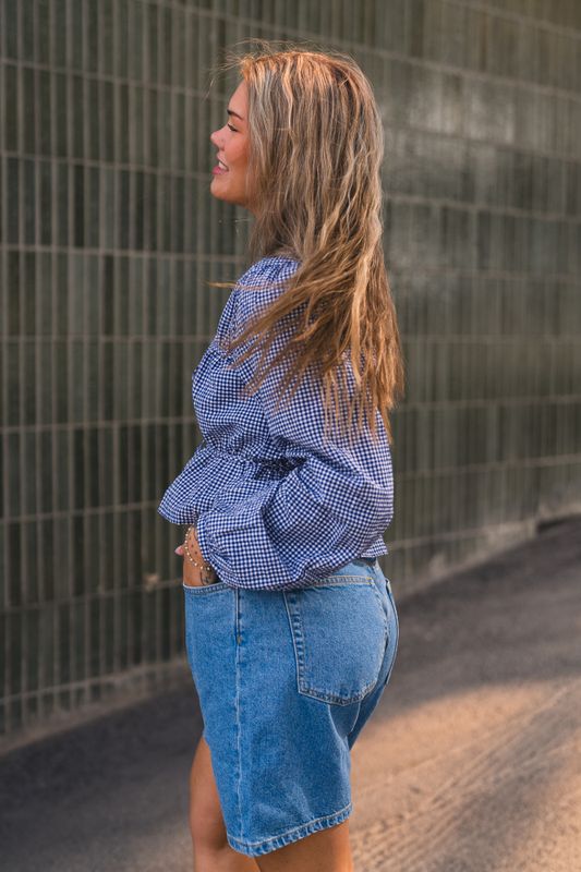 Indiana String Blouse Navy/White 