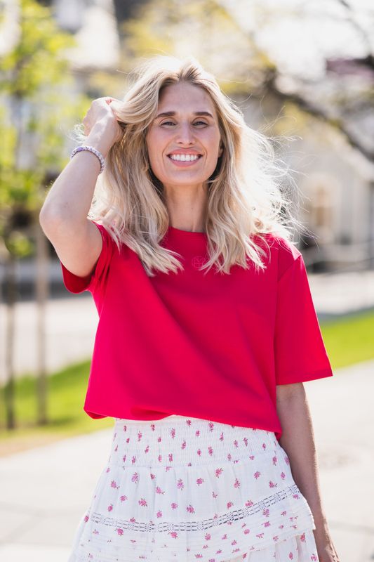 Melea Icon Tee Rose Red/Azalea