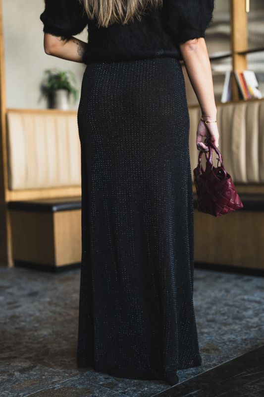 Luxe Sequin Skirt Black 