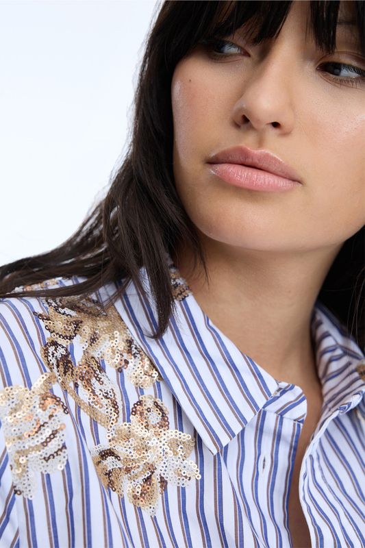 Nuriana Shirt Stripe White 