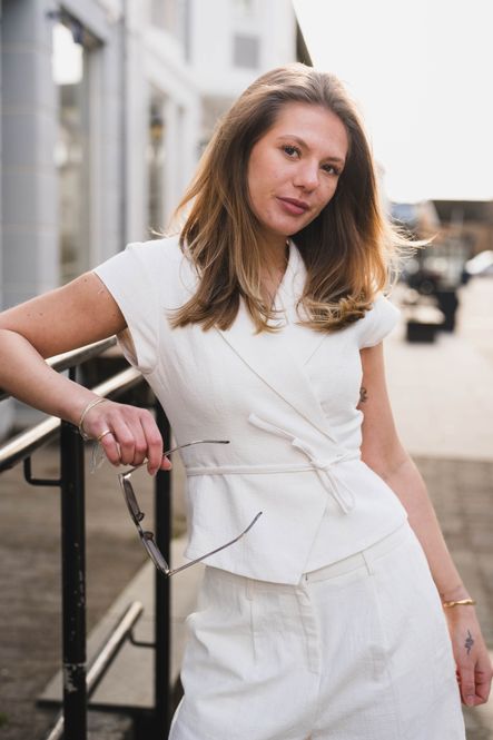 Hovedbilde Salima Ramie Waistcoat Offwhite 