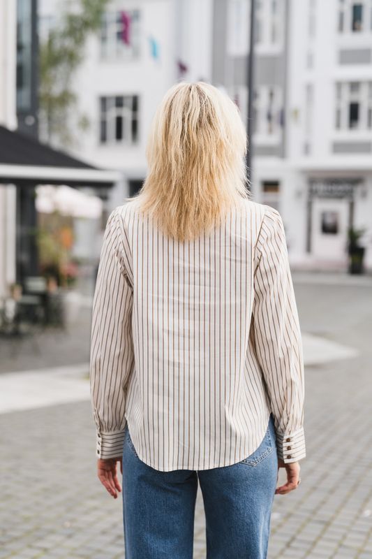 Sigrid Stripe Shirt Bone 