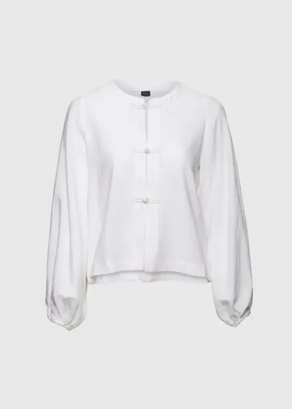 Maud Linen Top White 