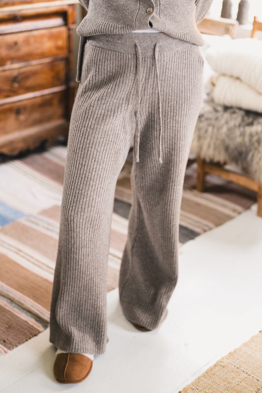 Amara Rib Trousers Taupe 