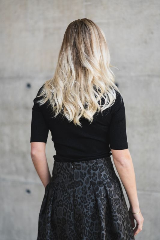 Dagna Lurex T-Shirt Black Glitter 