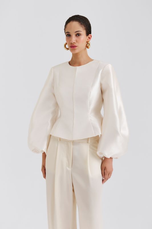 Vendela Balloon Sleeve Blouse Ivory 