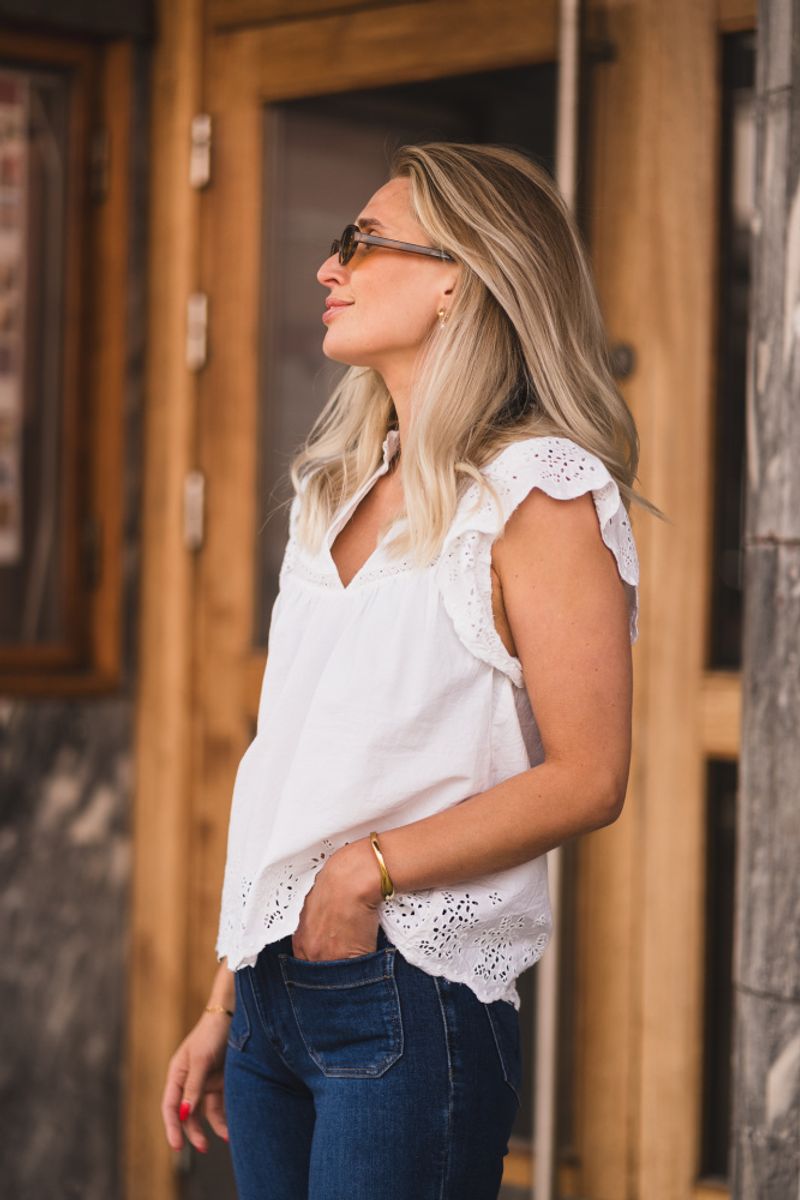 Kyoti Embroidery Top White 