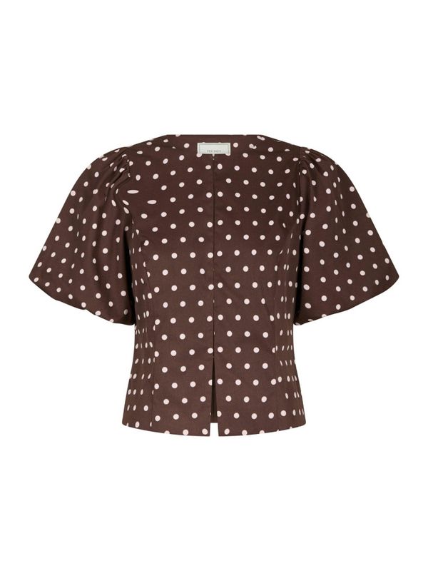 Anela Dot Blouse Brown 