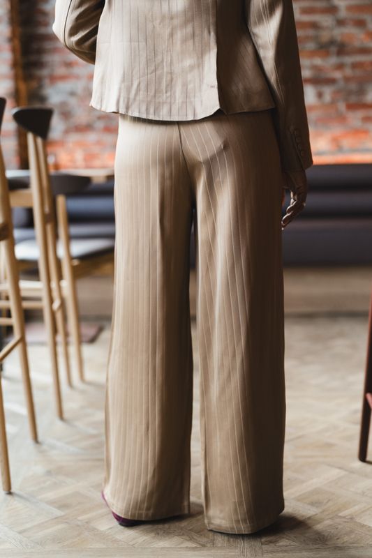 Tailored Straight Trousers Camel 