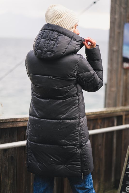 Janet Hooded Down Jacket Black 
