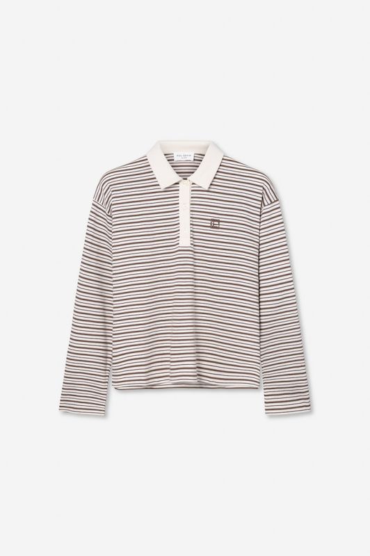 Elmer Polo Shirt Brown Stripe