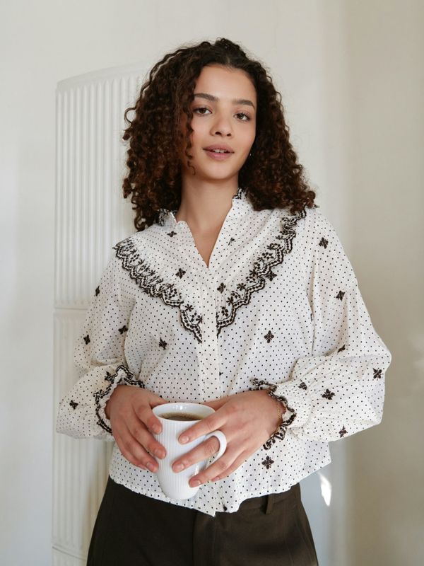 Degas Dot Blouse Offwhite 