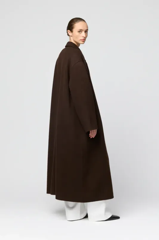 Double Wool Lounge Coat Mole Brown 