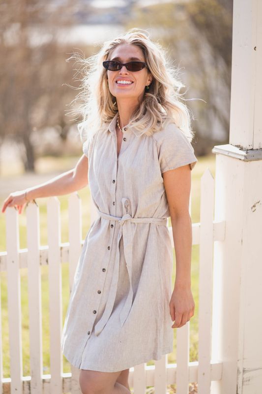 Viana Ginia SS Shirt Dress Sand Melange 