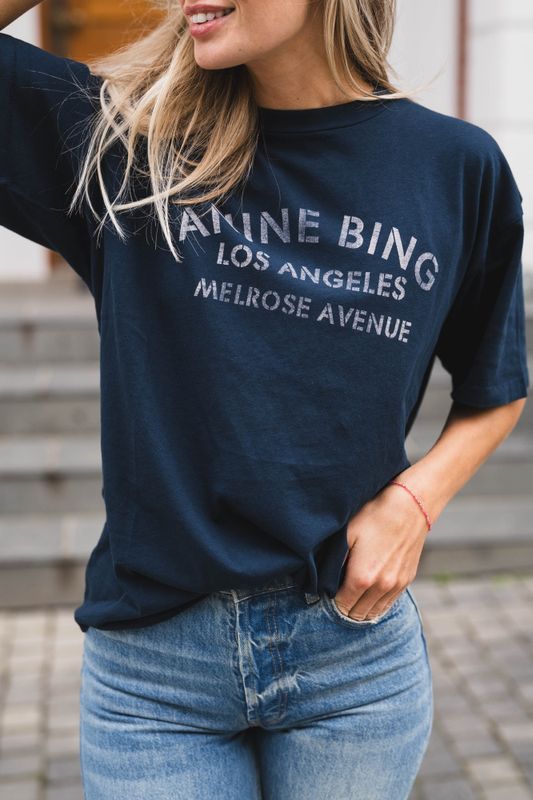 Cade Tee Melrose Stencil Navy 