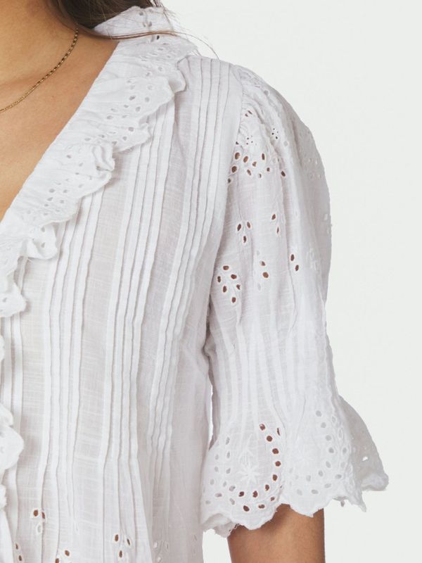 Talise Emb Blouse White 