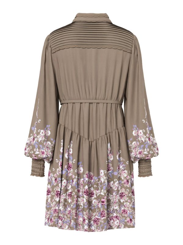 Somellu LS Shirt Dress Timber Wolf Somellu Print 