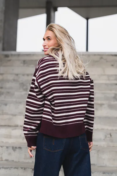 Hovedbilde Zely Stripe Dk Burgundy/Offwhite