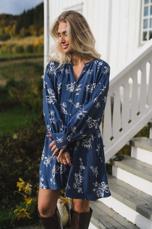 Andena Amabella Shirt Dress Vintage Indigo Flower 
