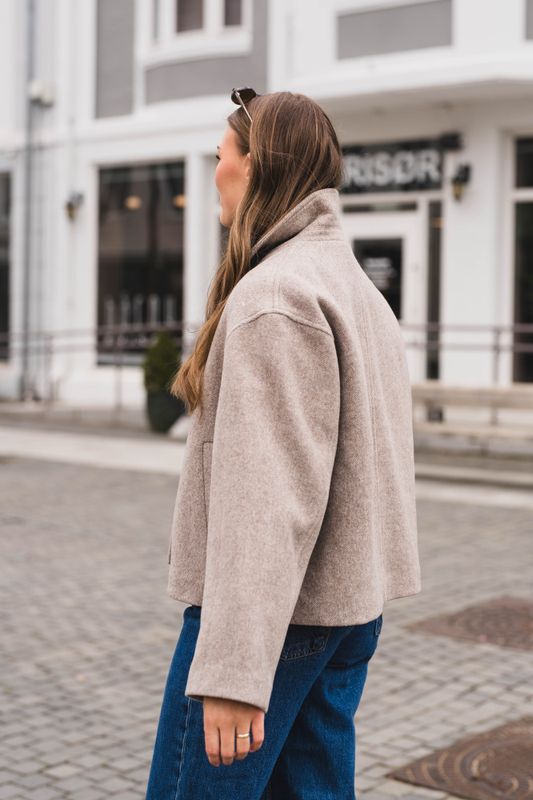Hamra Herringbone Twill Jacket Beige Melange 