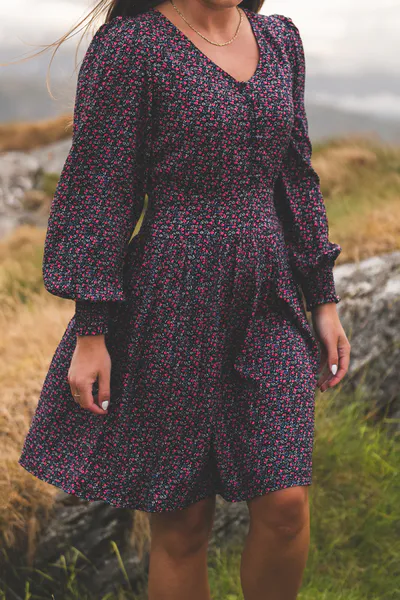Hovedbilde Sabby Button Dress Red Flower Aop 
