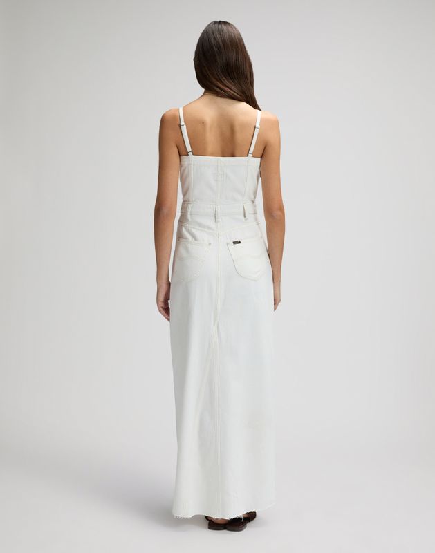Maxi Denim Dress Powder White 