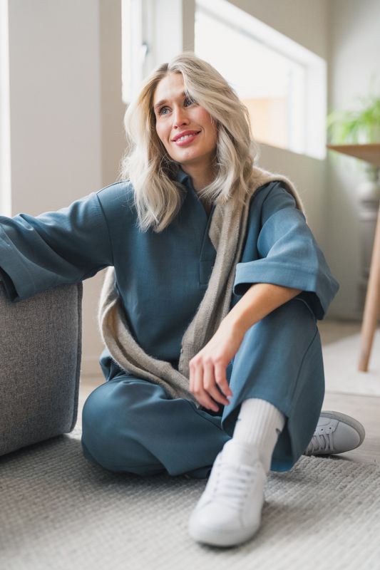 Caspian Blouse Washed Blue 