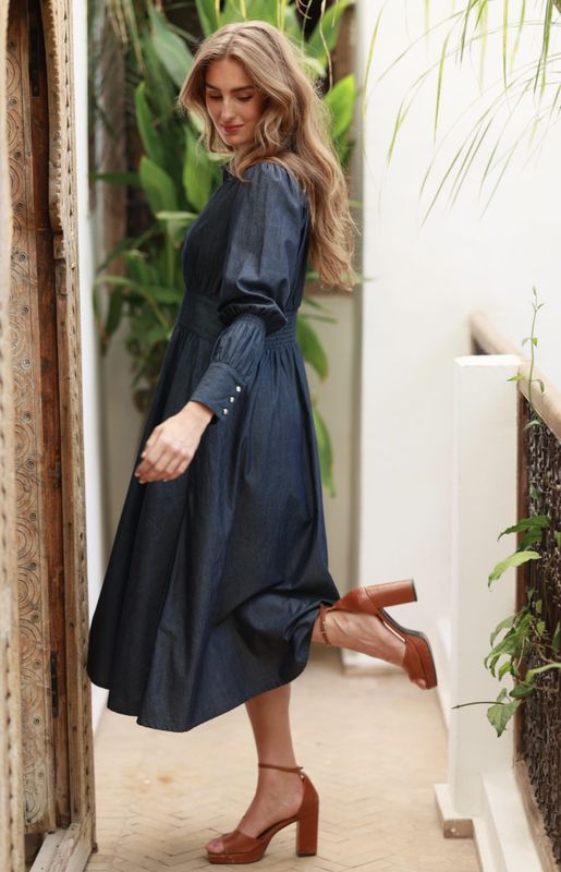 Peggy Denim Dress Dark Denim 