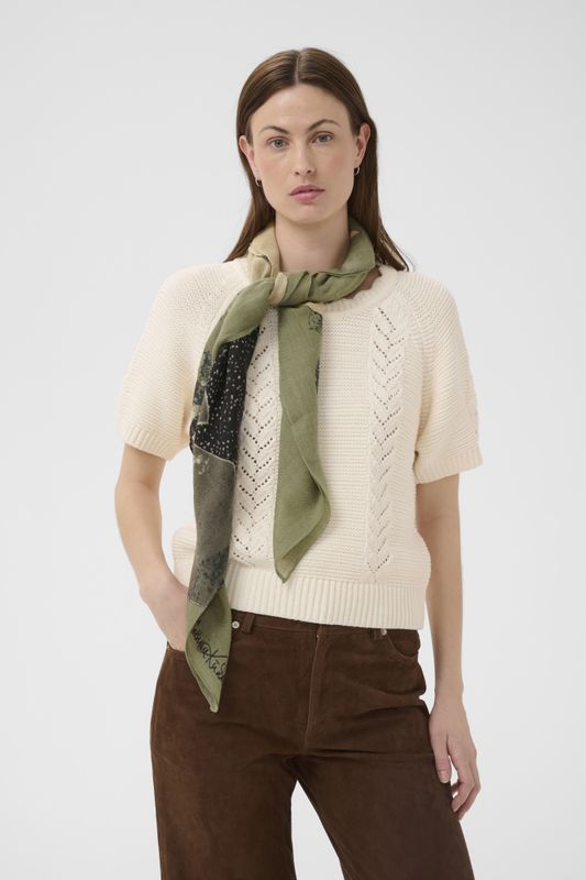Felisia Scarf Smokey Olive Leaf Print