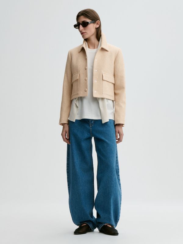 Annie Boucle Blazer Beige Houndstooth 