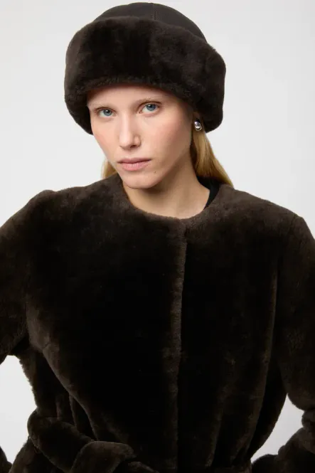 Hovedbilde Oslo Shearling Hat Chocolate 