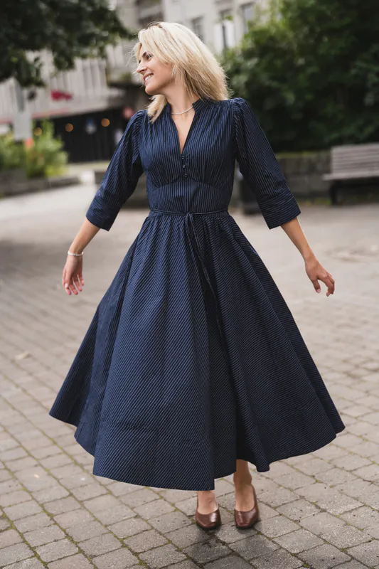 Maria Dress Pinstripe 