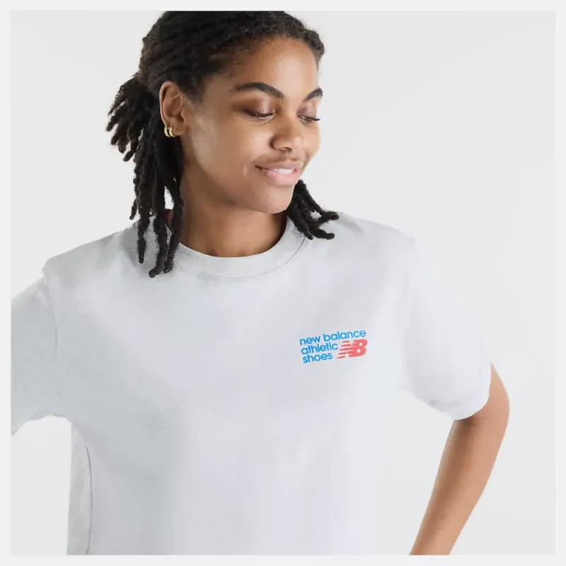 Athletics Premium Logo Hip Length Relaxed T-Shirt Ash Heather 