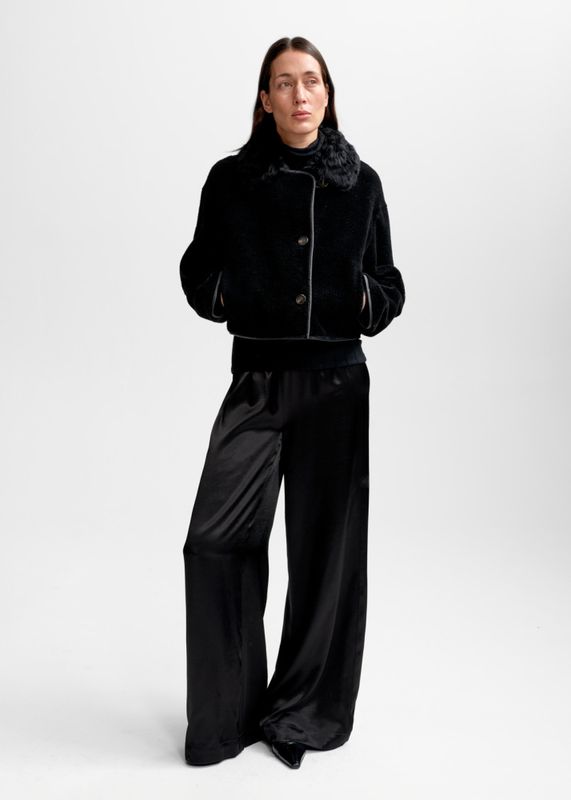 Elda Lamb Fur Jacket Black 