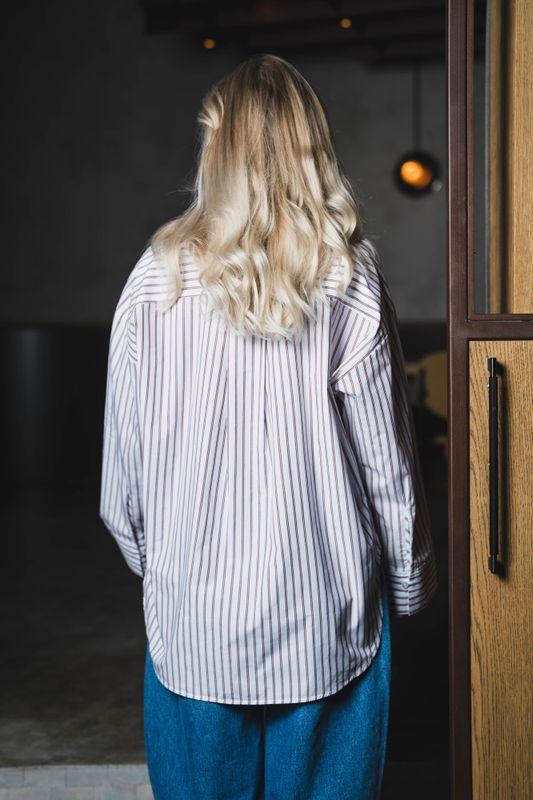 Derris Shirt Cabernet Stripe 