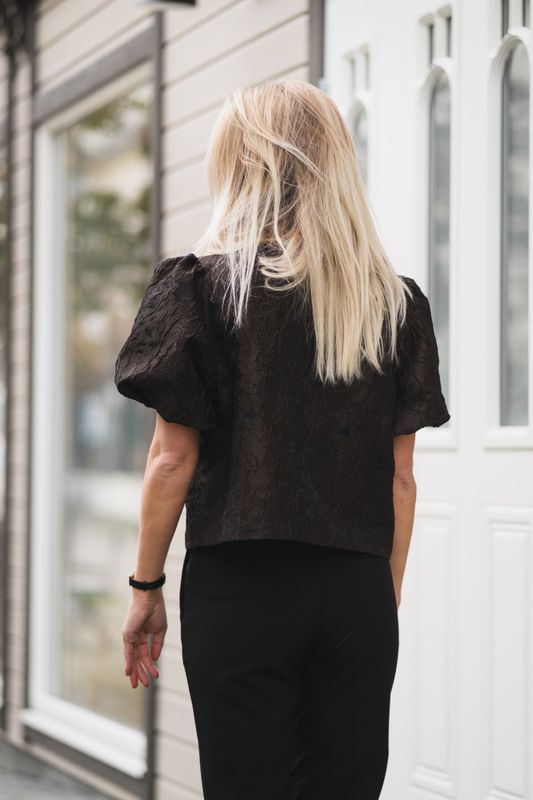 Aisa Brocade Blouse Dark Brown 