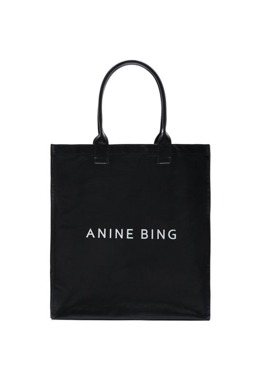 Leonie Coated Canvas Tote Black  