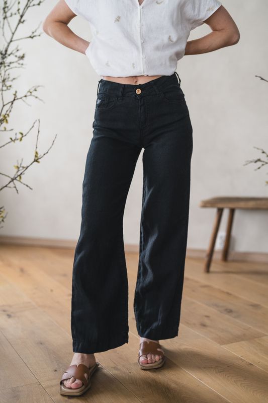 Culotte Linen Colour Black 