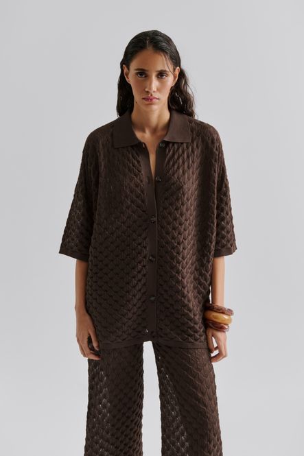 Hovedbilde Moa Oversized Knitted Shirt Chocolate 