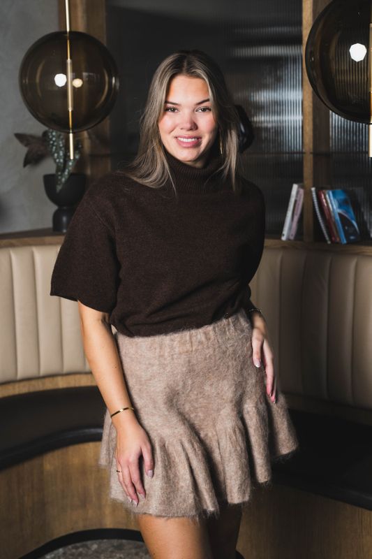 Knit Skirt Beige Melange 