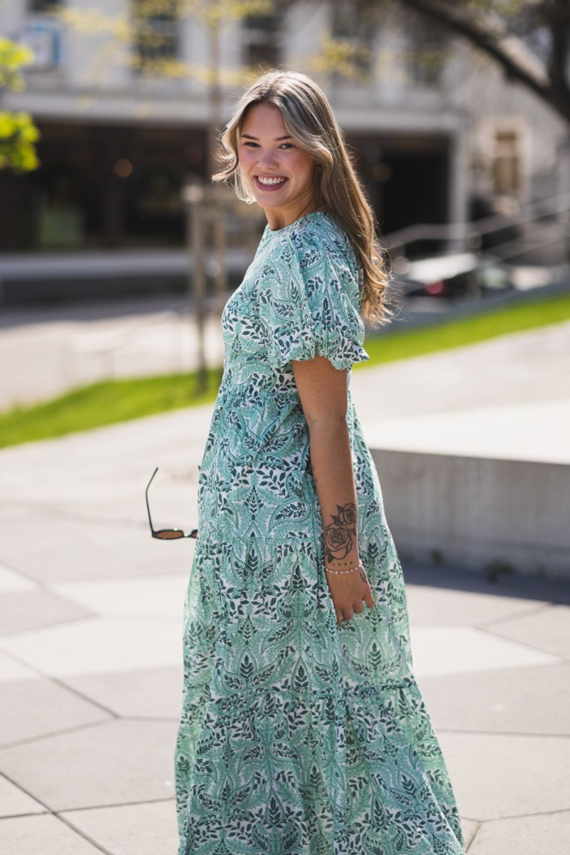 Botanico SS Ankle Dress Star White Botanico Print