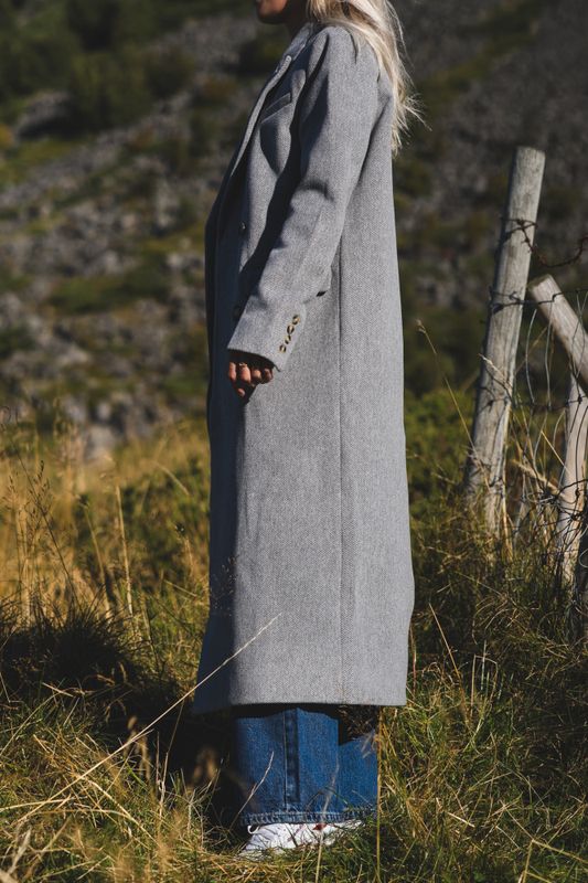 Tova LS Long Coat Light Grey Melange 