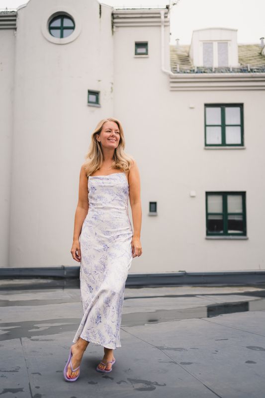 Eila Print Dress Lilac Mix - Vakre Vene