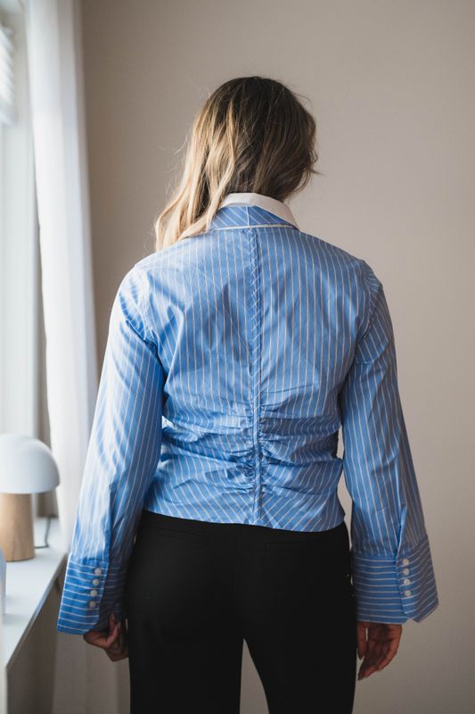 Francesca Stripe Shirt Light Blue 