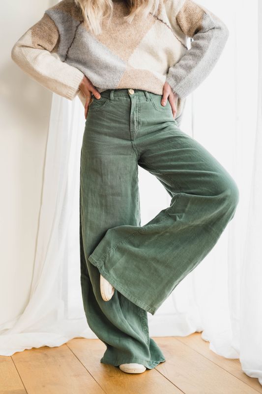 Marlene Linen Summer Dark Ivy 