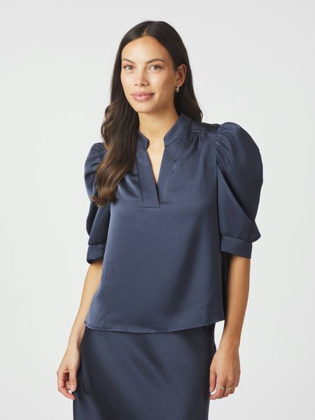 Hovedbilde Roella Heavy Sateen Blouse Midnight Blue 